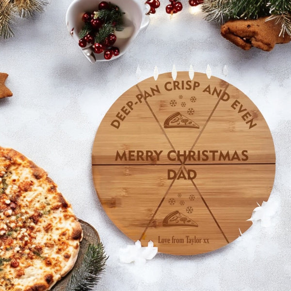 Christmas pizza board - Personalised bamboo pizza board