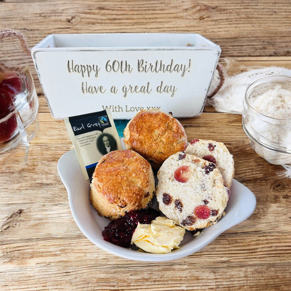 Mrs O’Reilly’s Personalised Cream Tea with Fruit Scones gift set