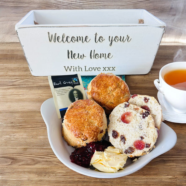 Mothers Day only - Mrs O’Reilly’s Personalised Cream Tea with plain scones (no fruit) Gift set