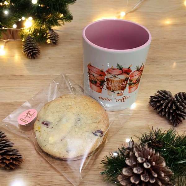 Christmas Mug & Luxury Homebaked Cranberry Apricot & Chocolate Chip Cookie Gift Set