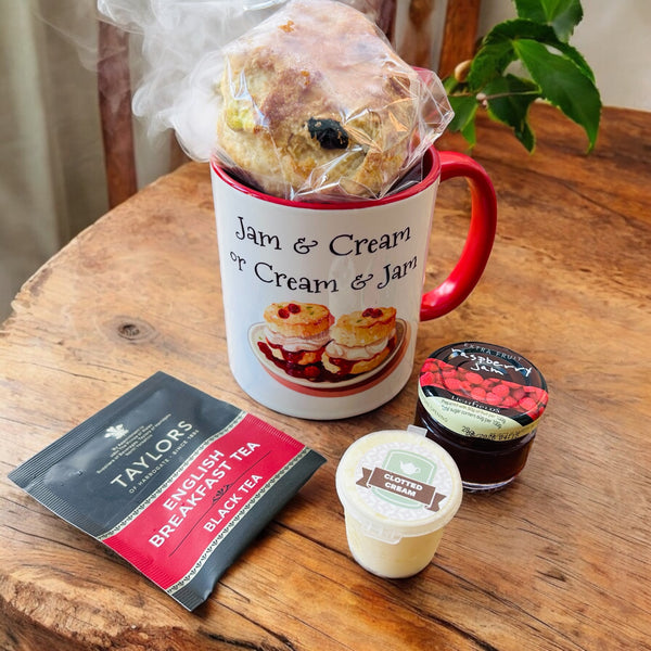 Mother’s Day - Home baked Fruit Scone Cream tea for one in a personalised mug