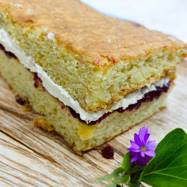 Four pieces of delicious cake in a personalised treat tin